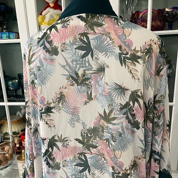 Xhilaration Coverup Kimono Tropical Print Sz M/L - Picture 8 of 11